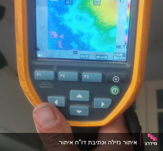 מד חום תרמי מציג תמונת חום צבעונית